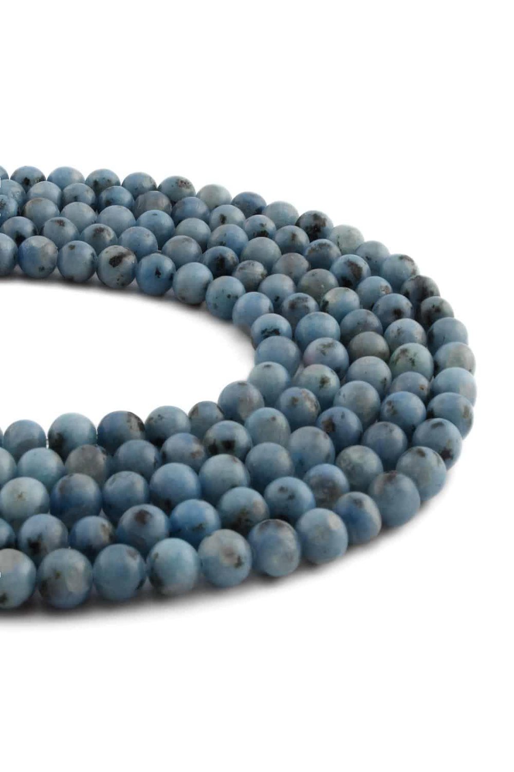 Jasper Stone Round-Cut Shiny Blue 6mm Bead Strand