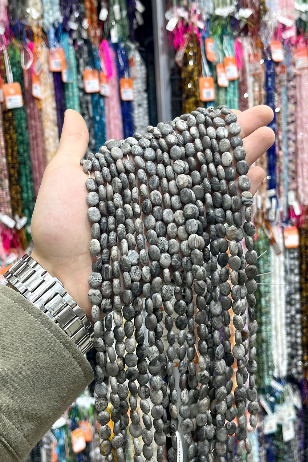 Jasper Doğal Taş Parlak Oval Kesim 8x10mm Dizi [AA]