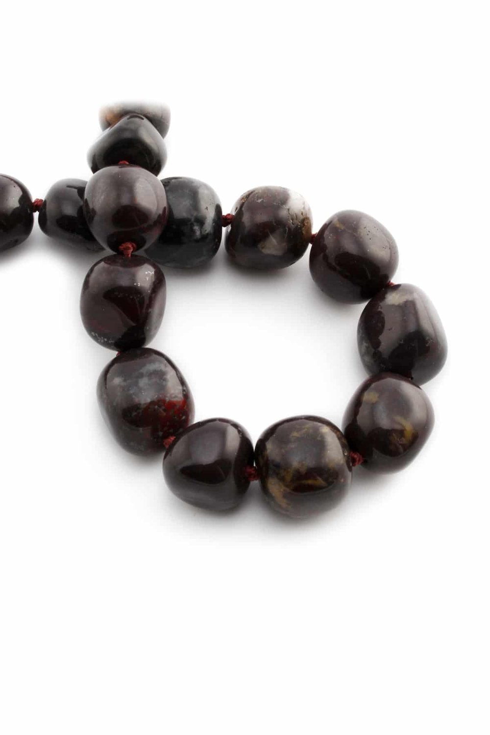 Jasper Natural Stone Tumbler Cut 15x17mm String Of Beads