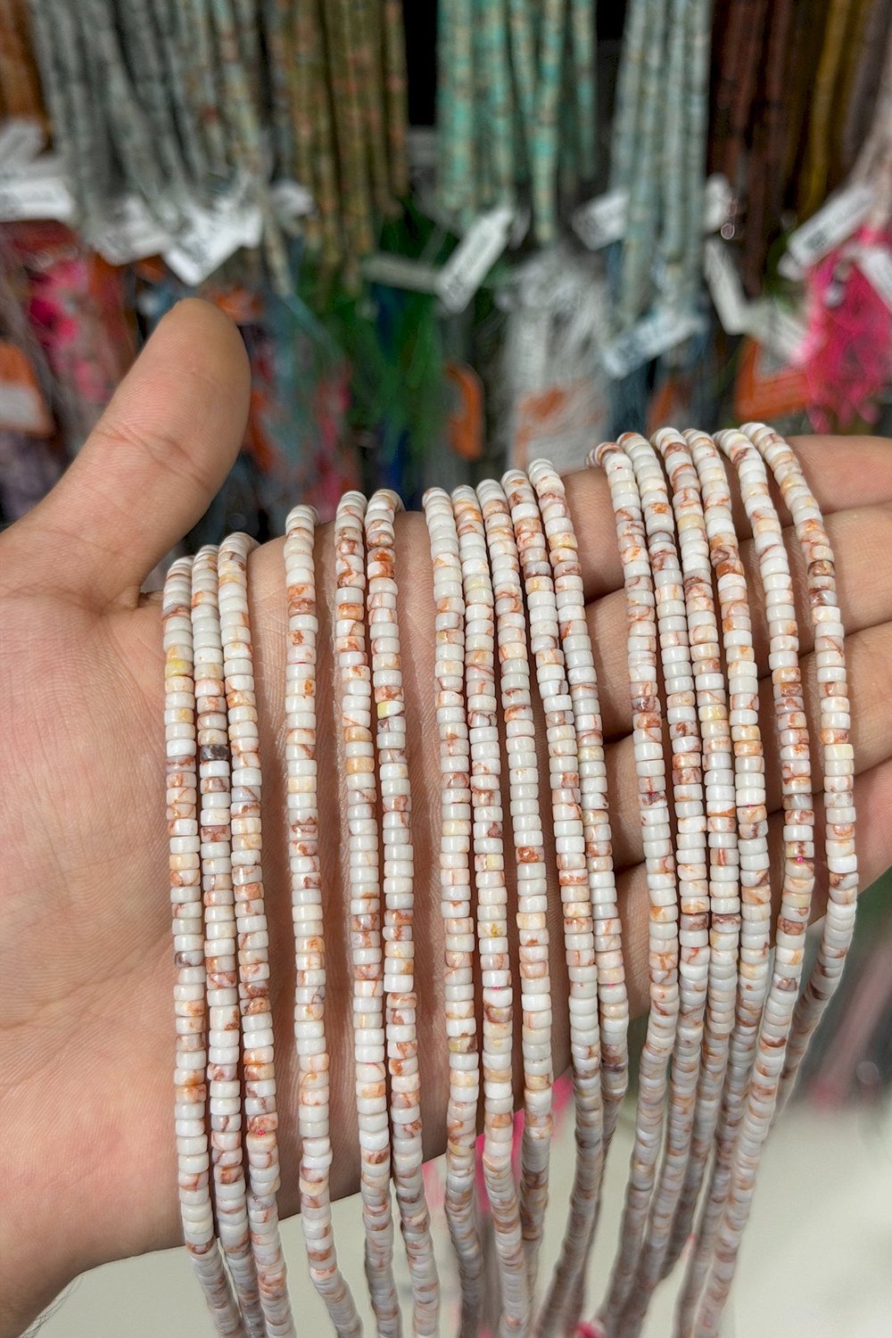 Jasper Taşı Dore Kesim Parlak 4x2mm Doğal Taş Dizi [AA]