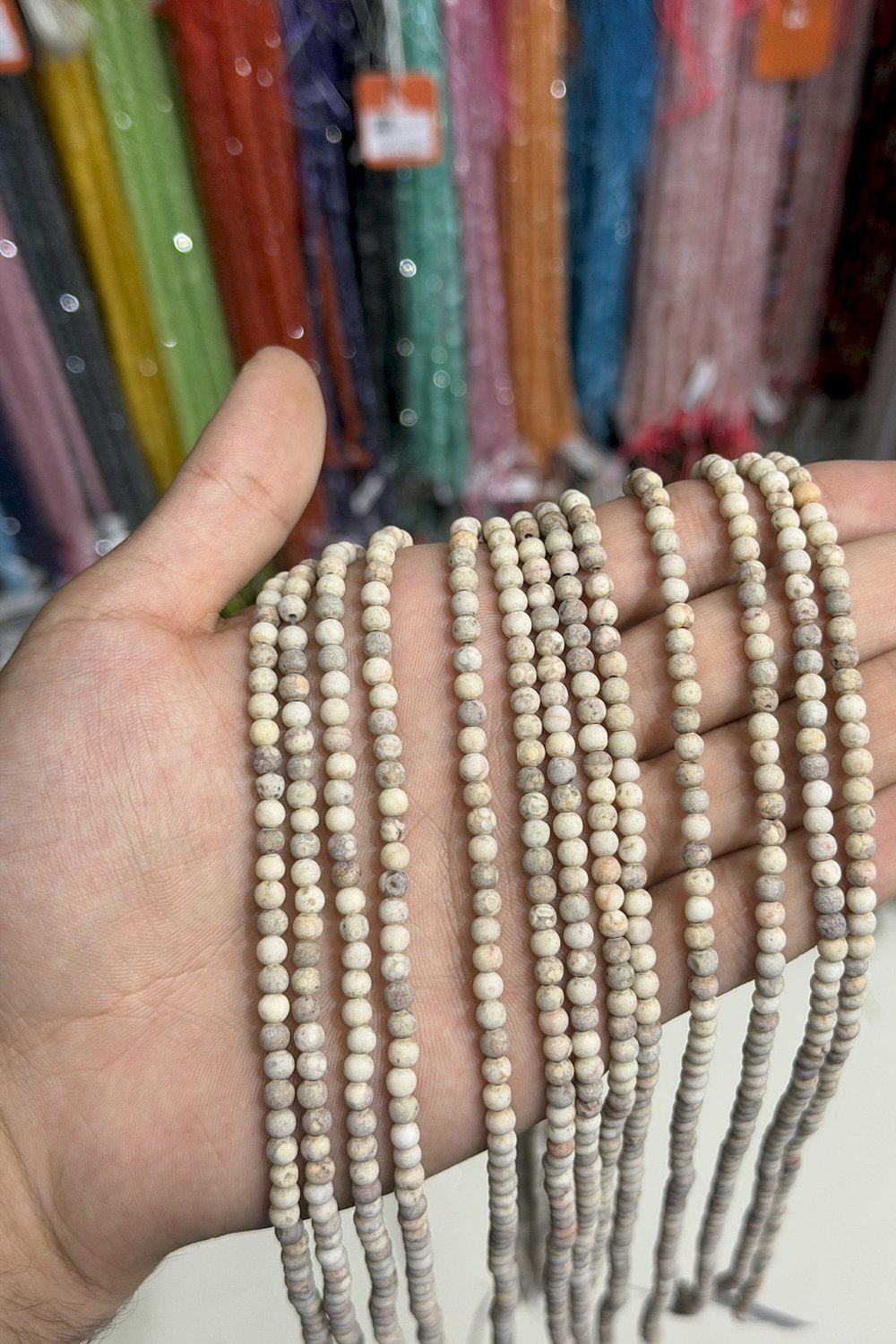 Jasper Taşı Küre Kesim Mat 4mm Doğal Taş Dizi [AA]