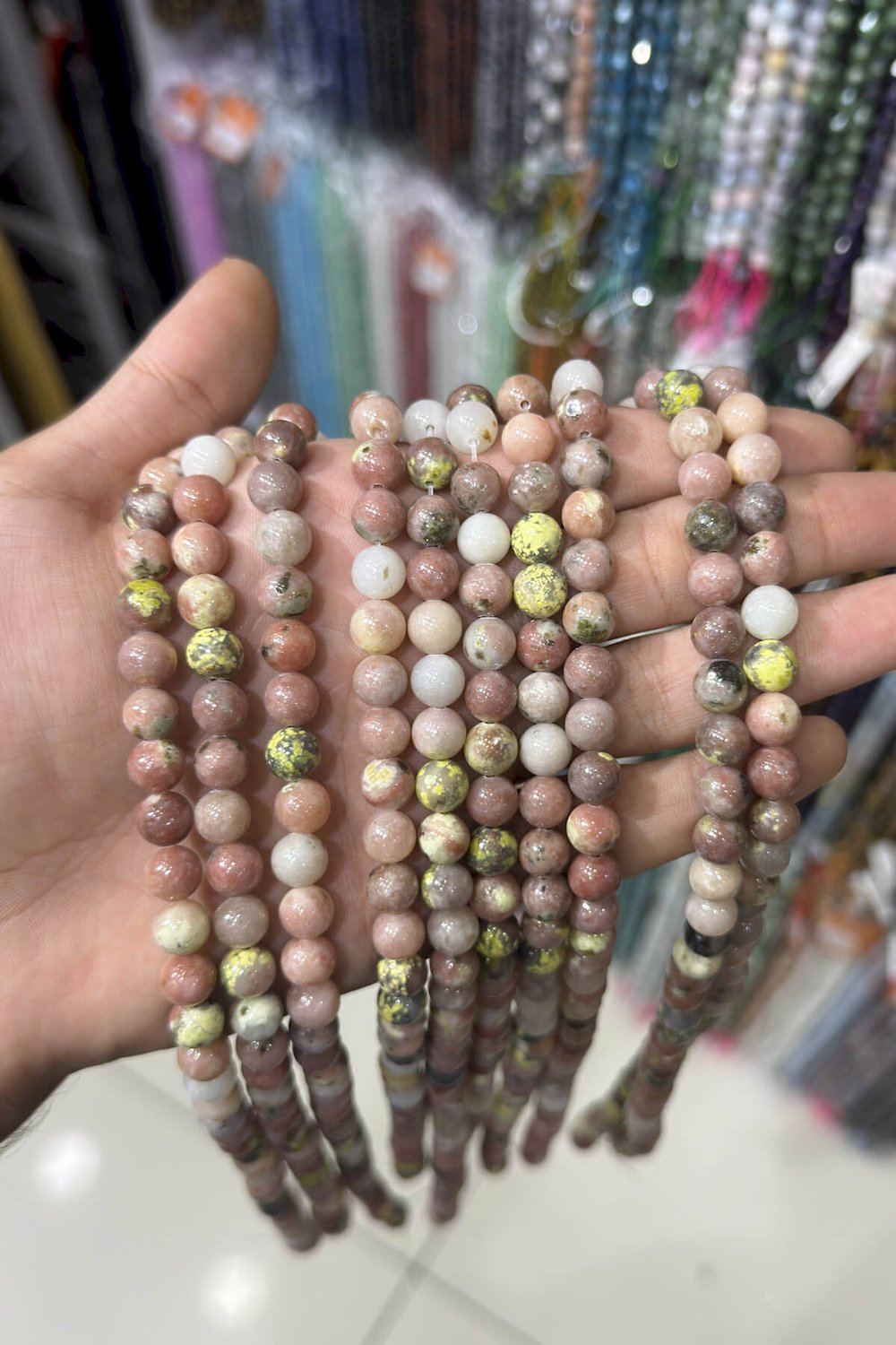 Jasper Taşı Küre Kesim Parlak 8mm Doğal Taş Dizi [AA]