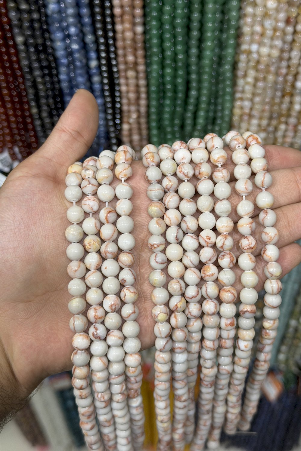 Jasper Taşı Küre Kesim Parlak Pembe 8mm Doğal Taş Dizi [AA]