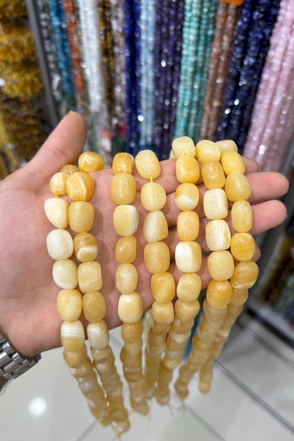 Kalsit Taşı Amorf Kesim Parlak 13x18mm Doğal Taş Dizi