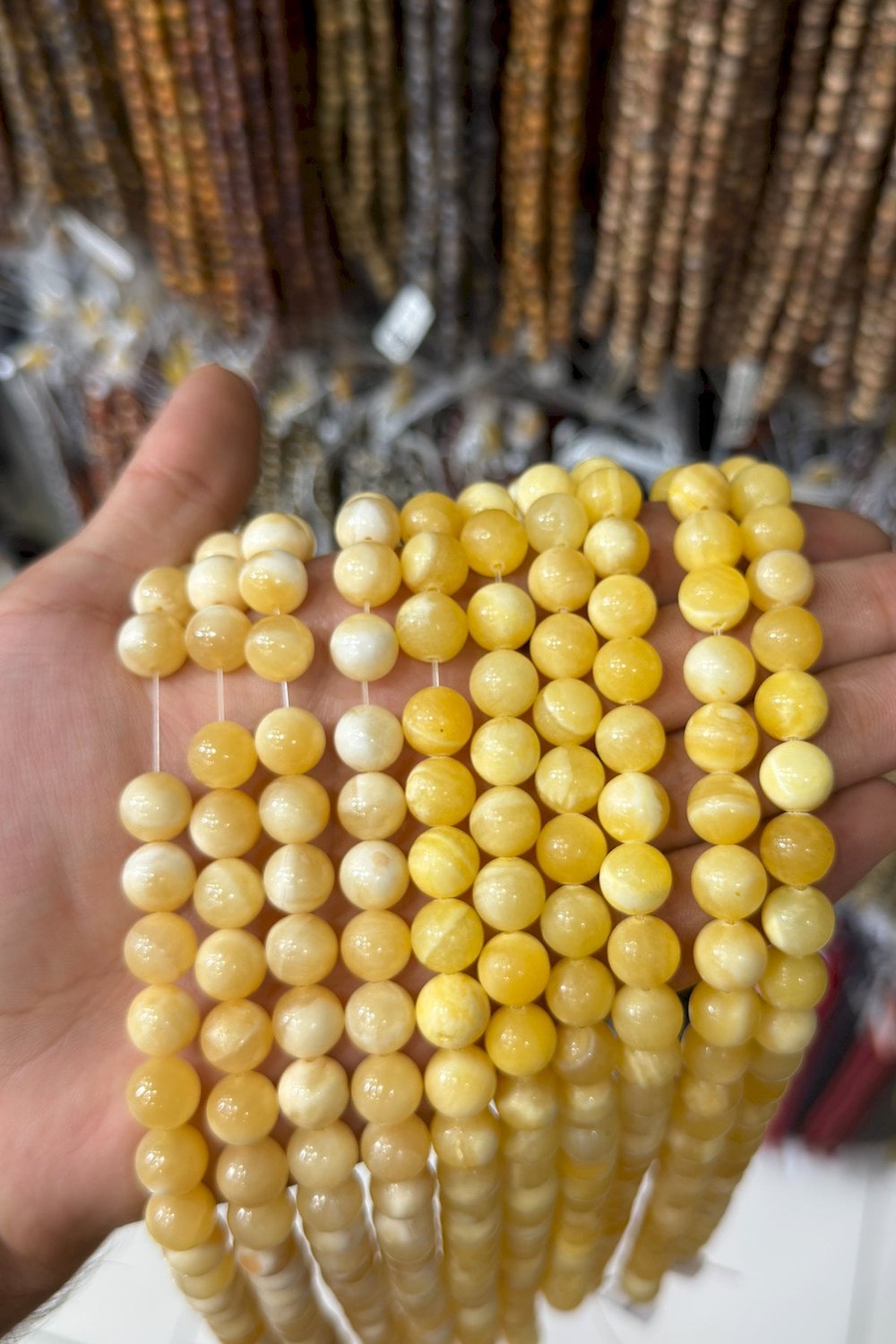 Kalsit Taşı Küre Kesim Parlak 10mm Doğal Taş Dizi