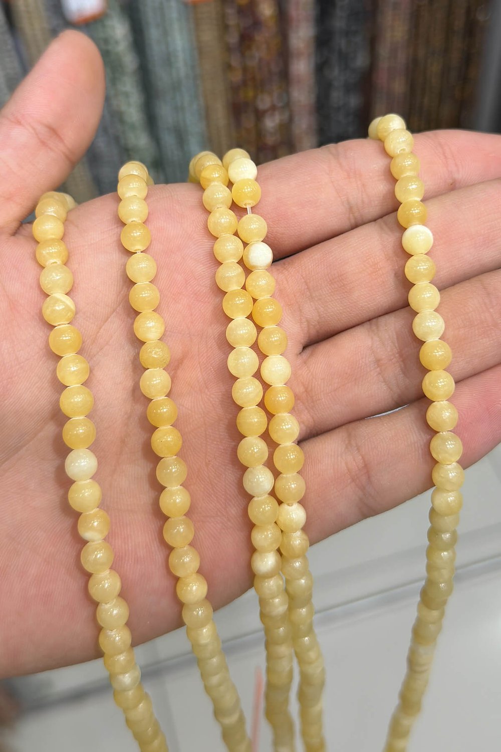 Kalsit Taşı Küre Kesim Parlak 6mm Doğal Taş Dizi