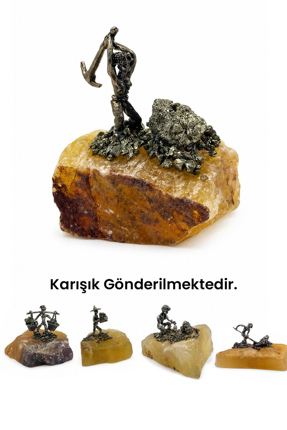 Kalsit Taşı Pirit Taşı İşlemeli