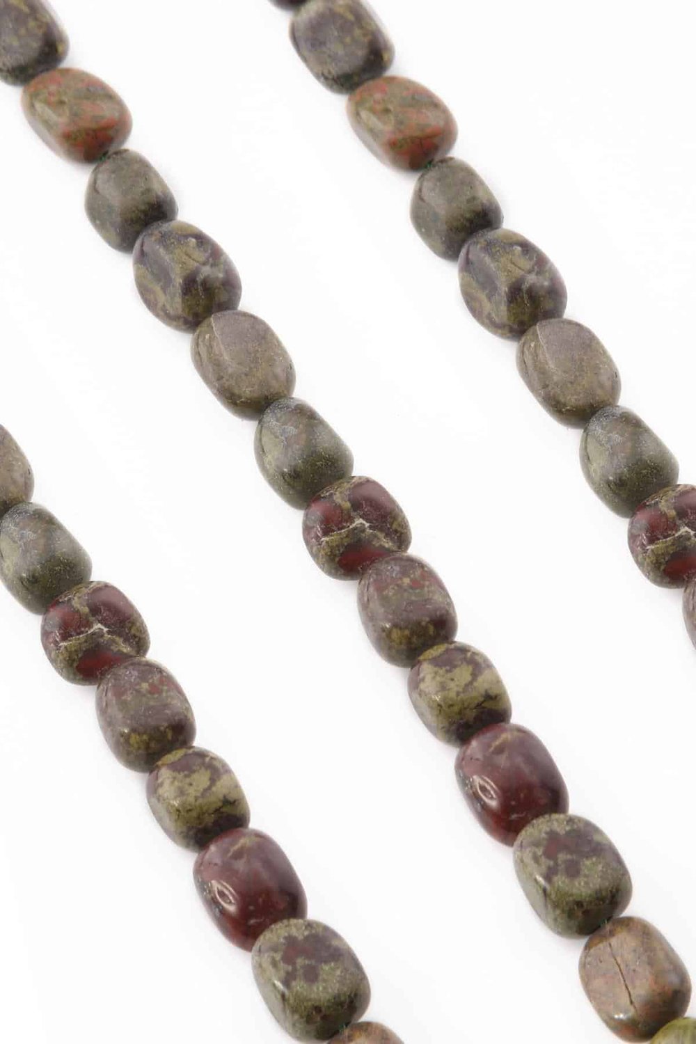 Kan Taşı Dikdörtgen Kesim Parlak Yeşil 13x18mm Doğal Taş Dizi [AA]