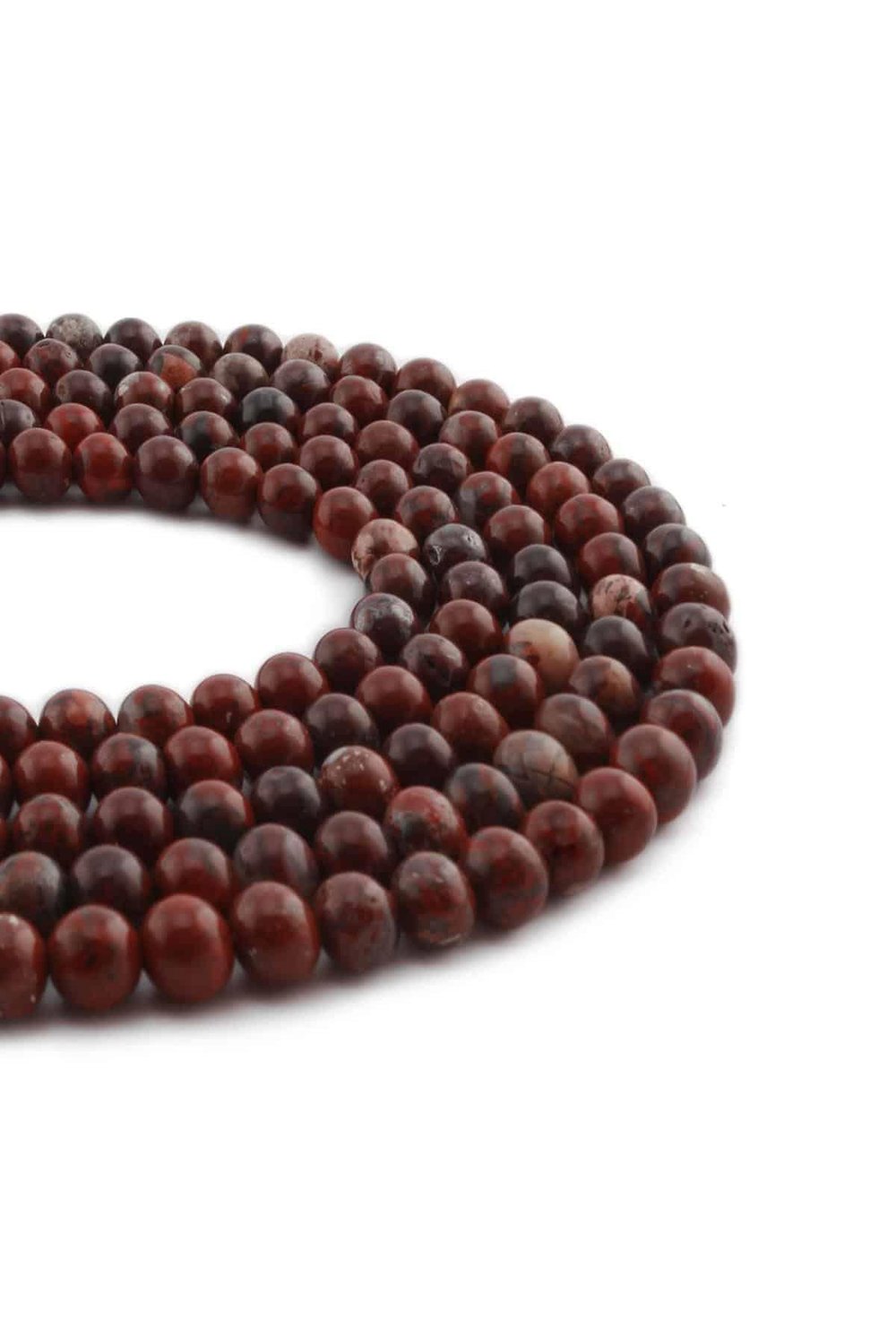 Blood Stone Natural Stone Shiny Globe Cut 6mm String Of Beads