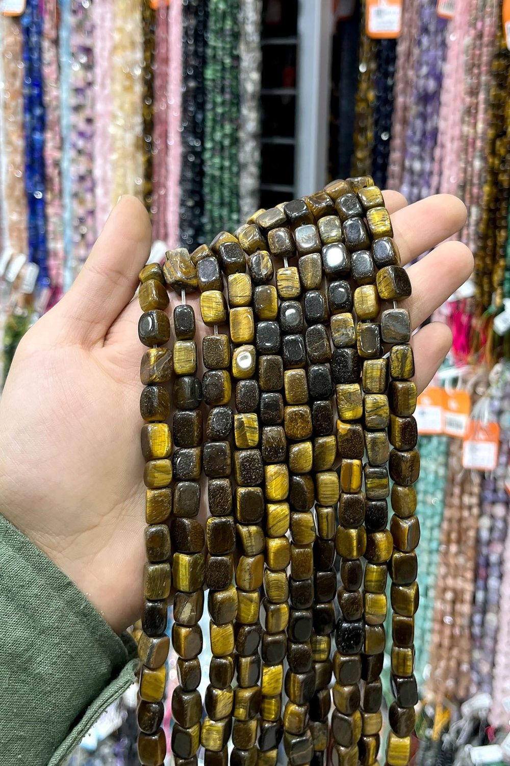 Kaplan Gözü Taşı Dikdörtgen Kesim 8x12mm Doğal Taş Dizi