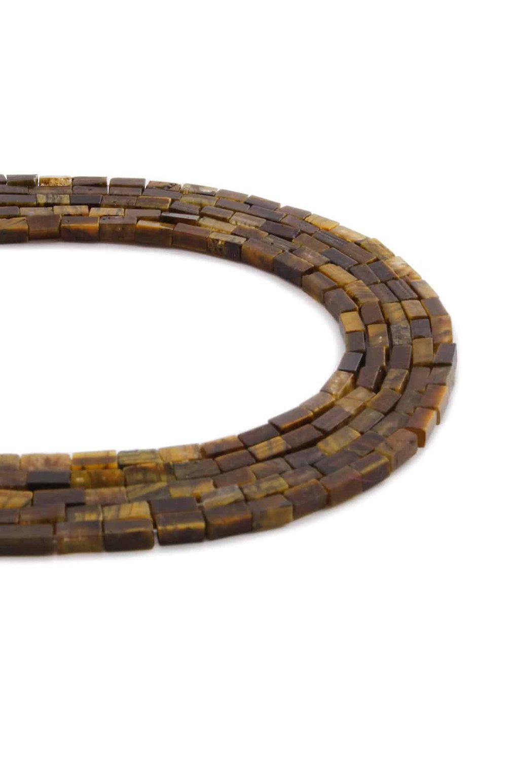 Tiger Eye Natural Stone Shiny Rectangular Cut 2x4mm String Of Beads