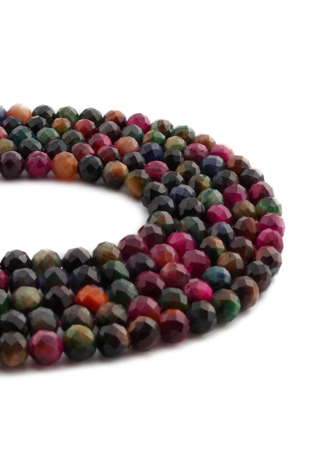 Tiger Eye Natural Stone Shiny Mix Globe Crystal Cut 6mm String Of Beads