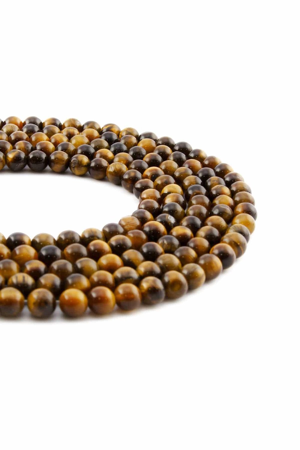Tiger Eye Natural Stone Shiny Globe Cut 4mm String Of Beads