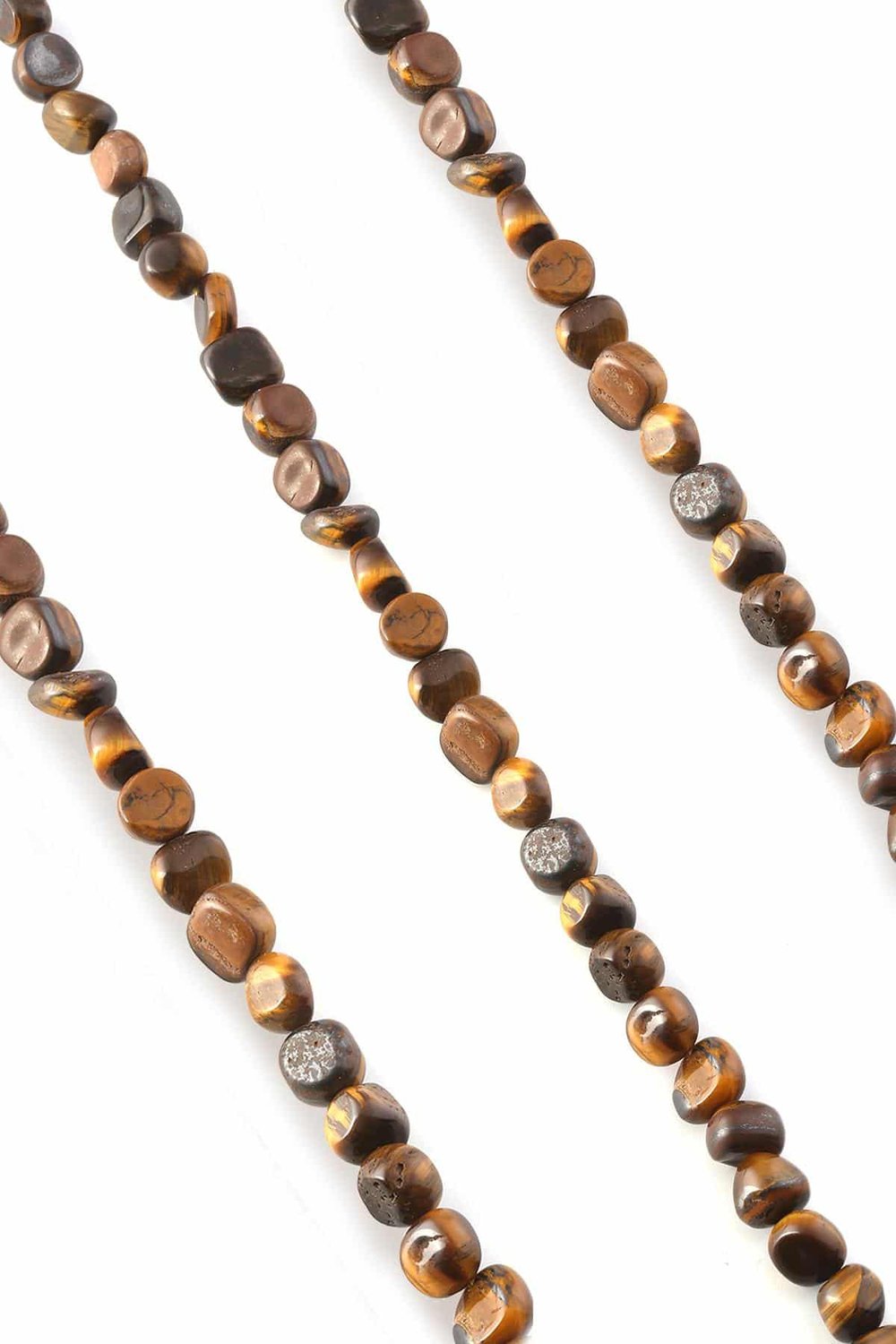Tiger Eye Natural Stone Shiny Tumbler Cut 7x10mm String Of Beads