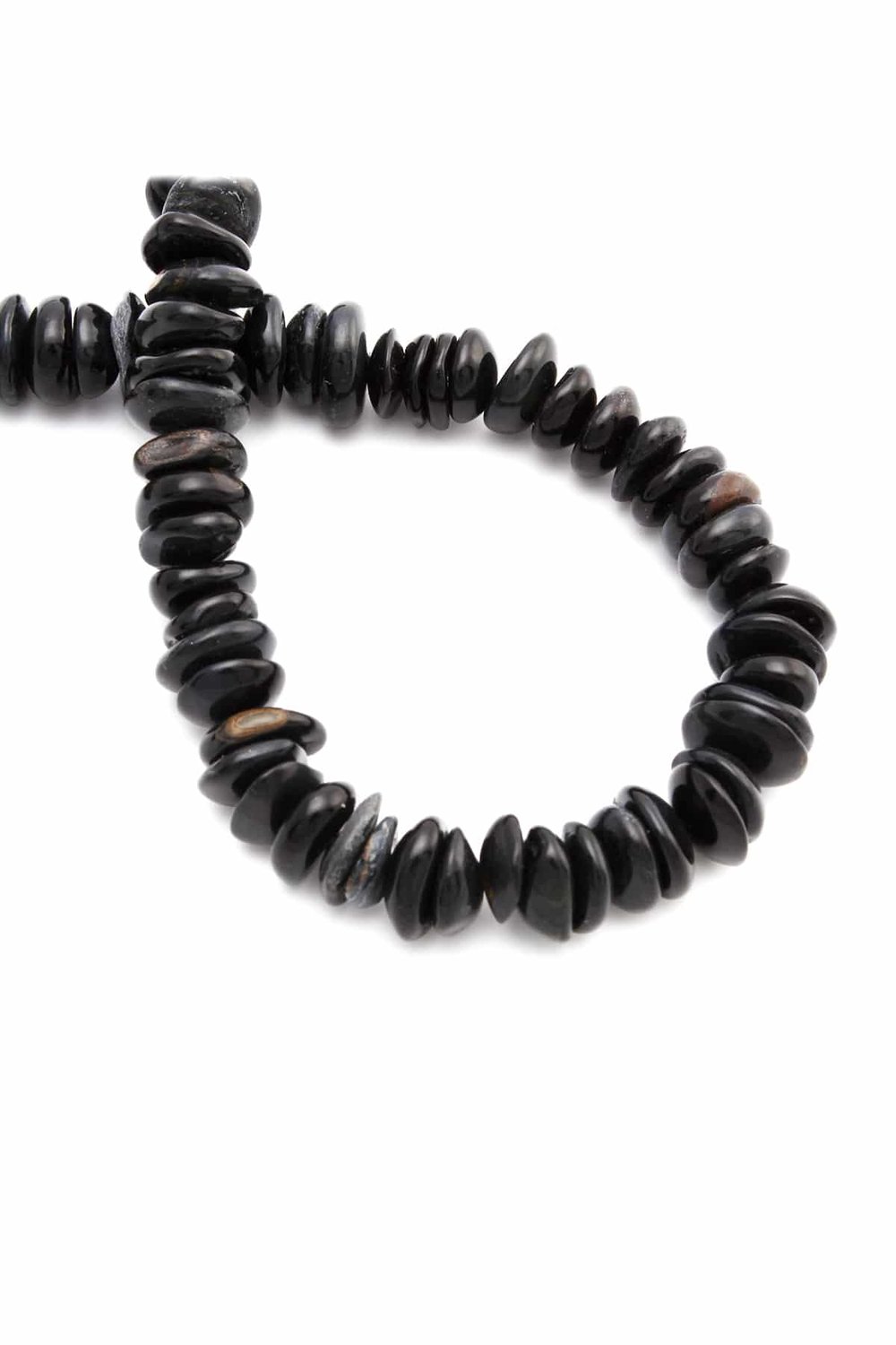 Tiger Eye Natural Stone Black Washer Cut 10x4mm String Of Beads