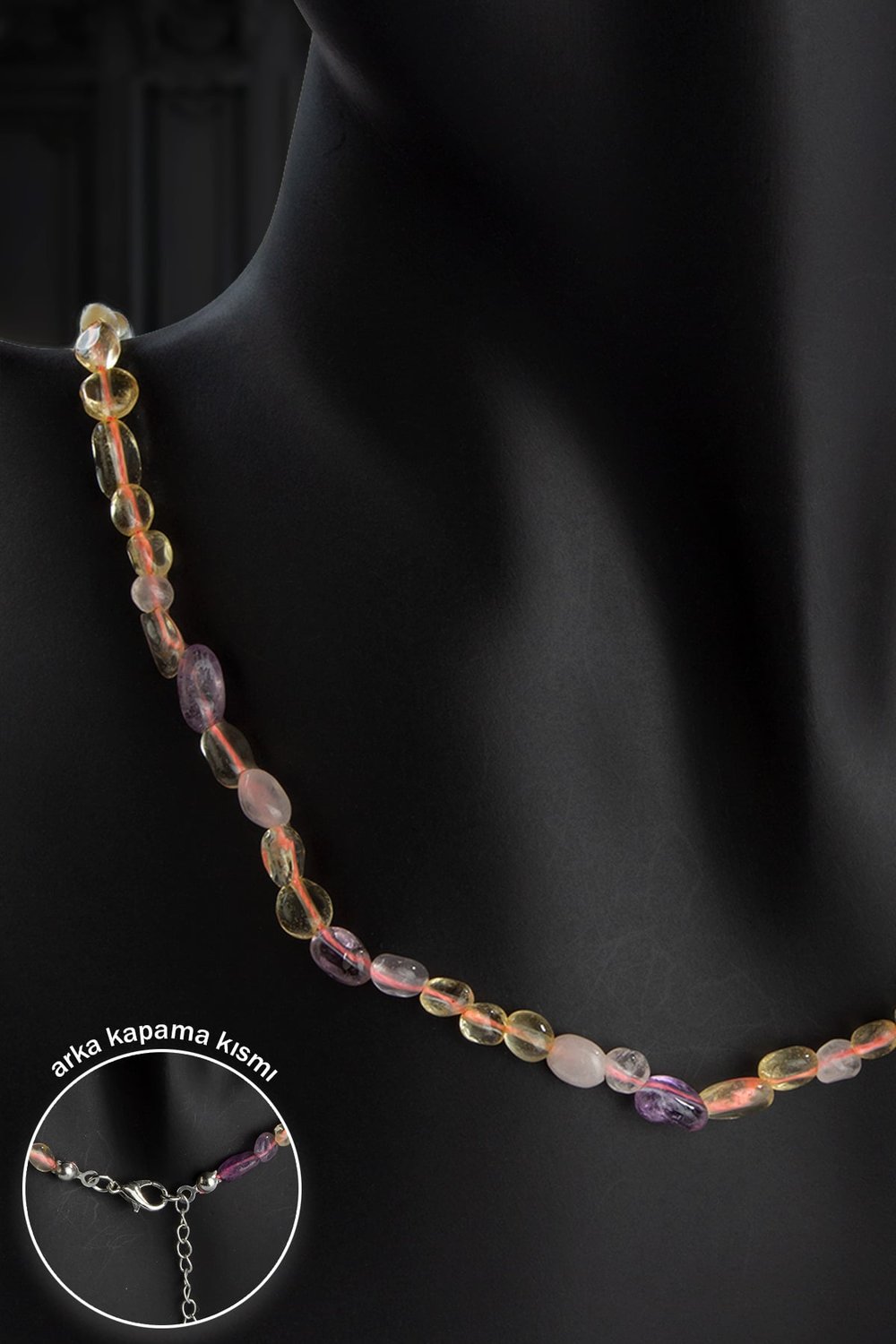 Ametist- Pembe Kuvars Doğal Taş Tımbıl Kesim 4x6 mm Kolye