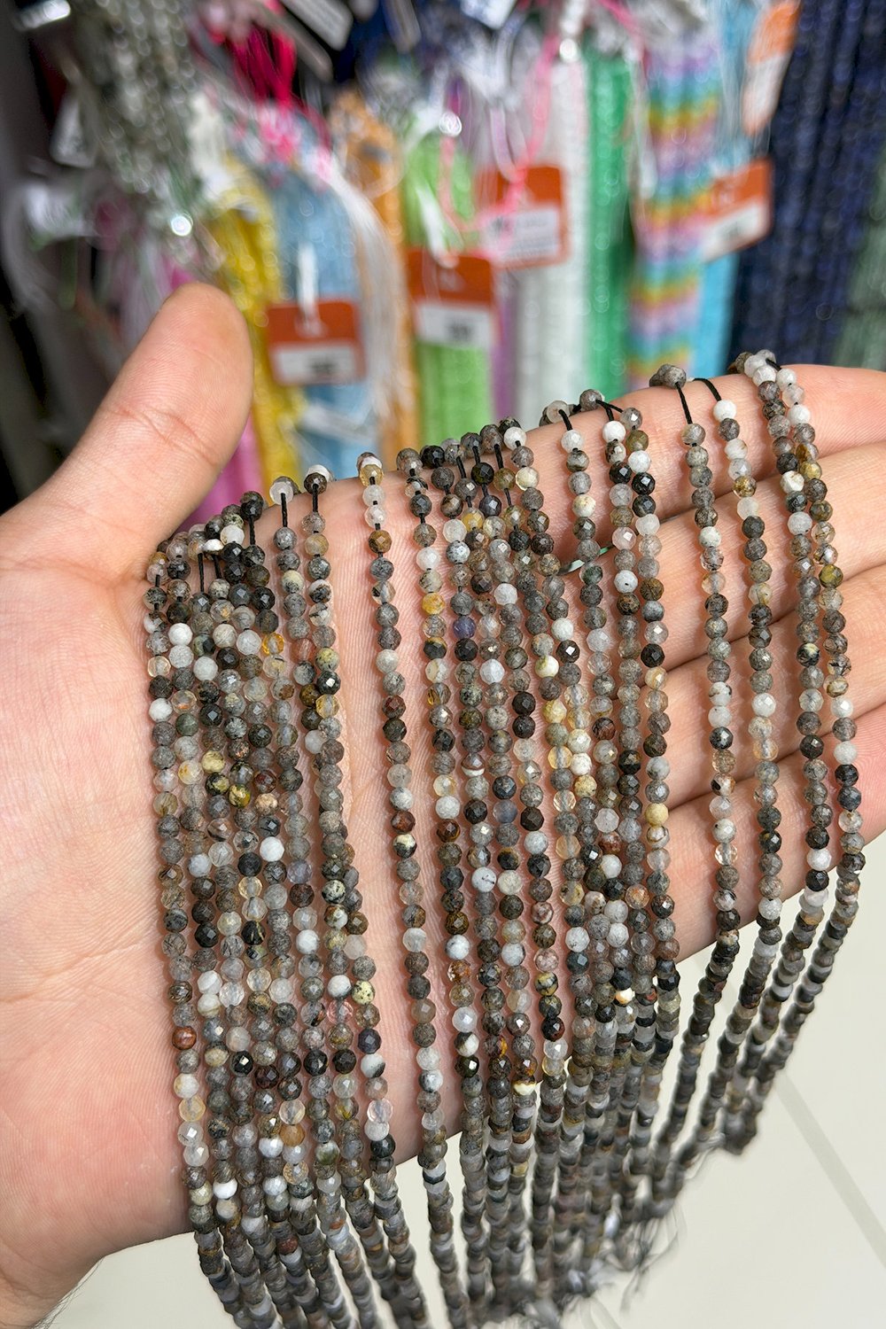 Karışık Faset Küre Kesim 3mm Doğal Taş Dizi