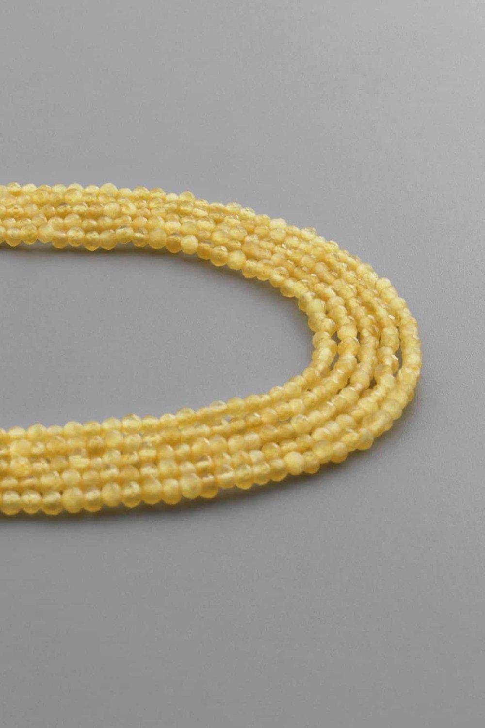 Cat Eye Natural Stone Shiny Yellow Globe Crystal Cut 2mm String Of Beads