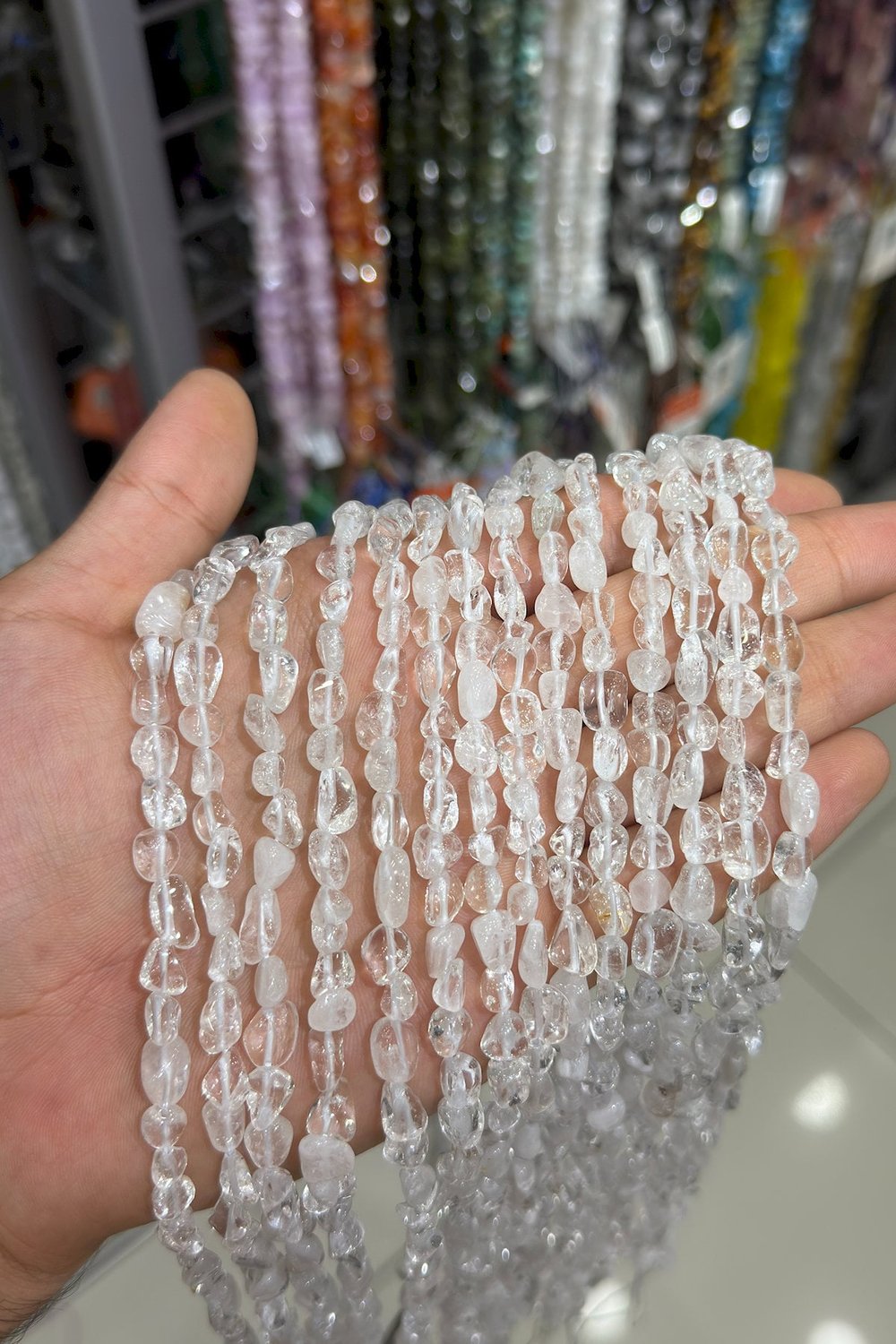 Kristal Kuvars Taşı Tımbıl Kesim 6x8mm Doğal Taş Dizi