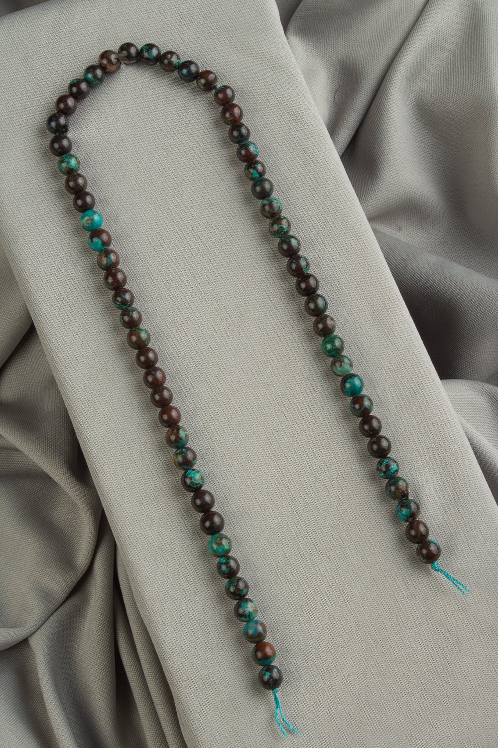 Chrysocolla Stone Round-Cut Shiny 6mm Bead Strand [AA]