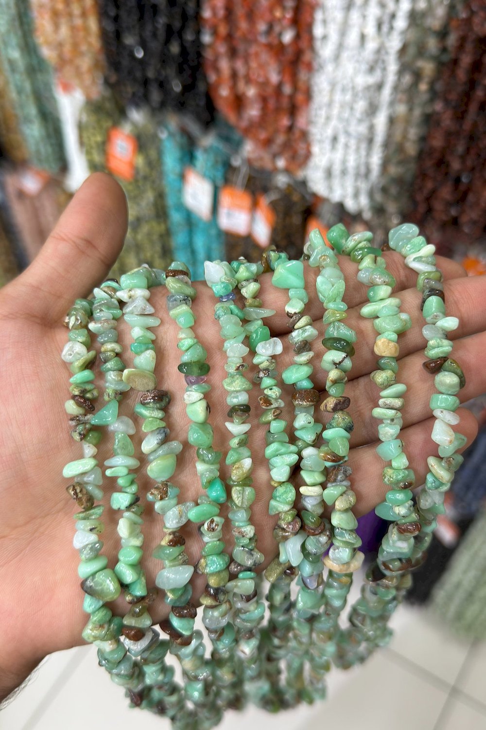 Krizopras Kırık Taş Orta Boy 5x8mm Doğal Taş Dizi
