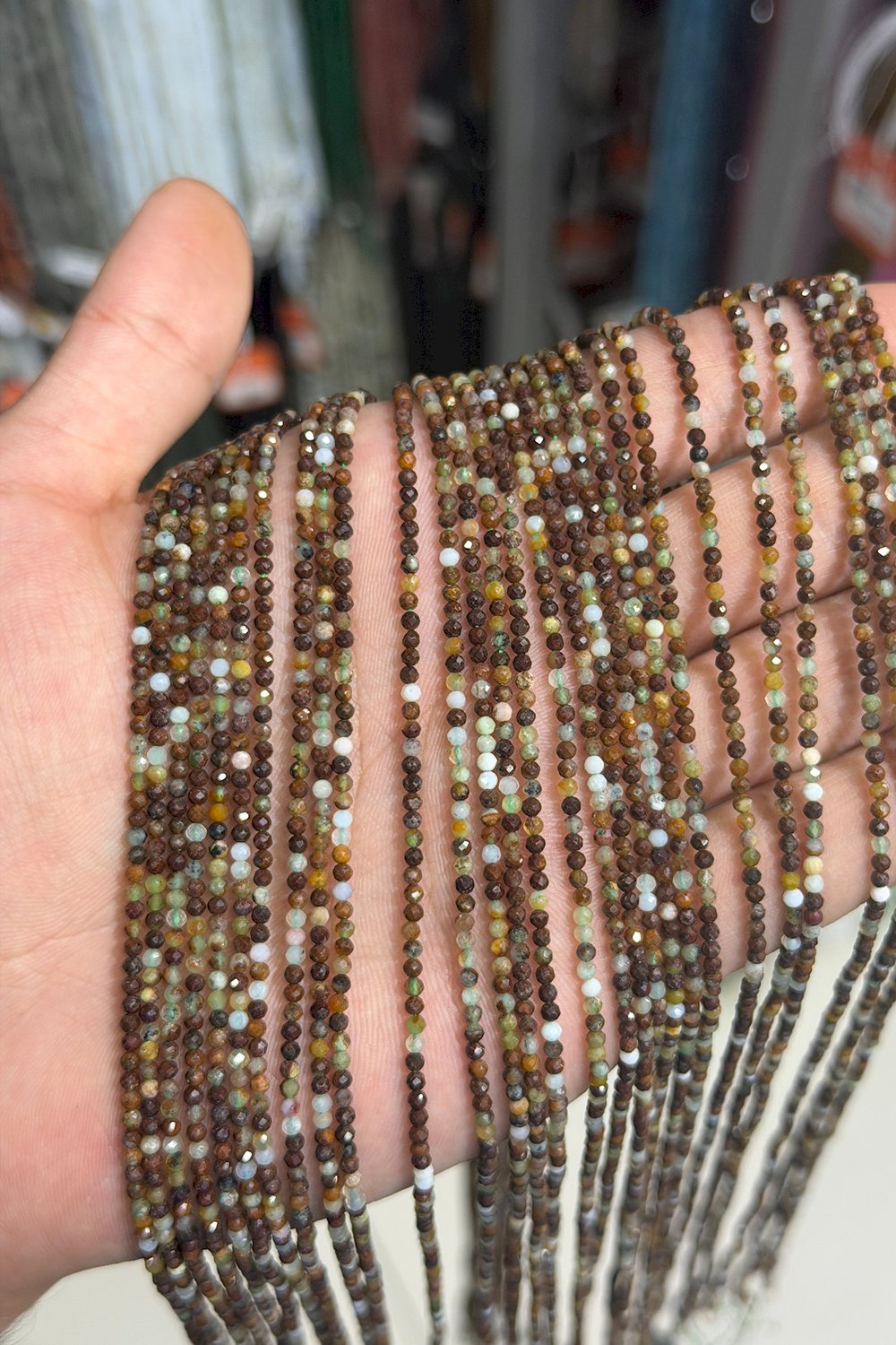 Krizopras Taşı Faset Küre Kesim 2mm Doğal Taş Dizi