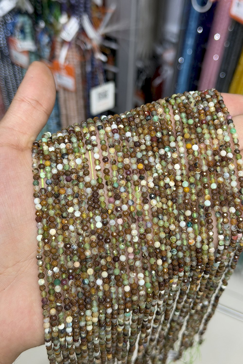Krizopras Taşı Faset Küre Kesim 3mm Doğal Taş Dizi [AA]