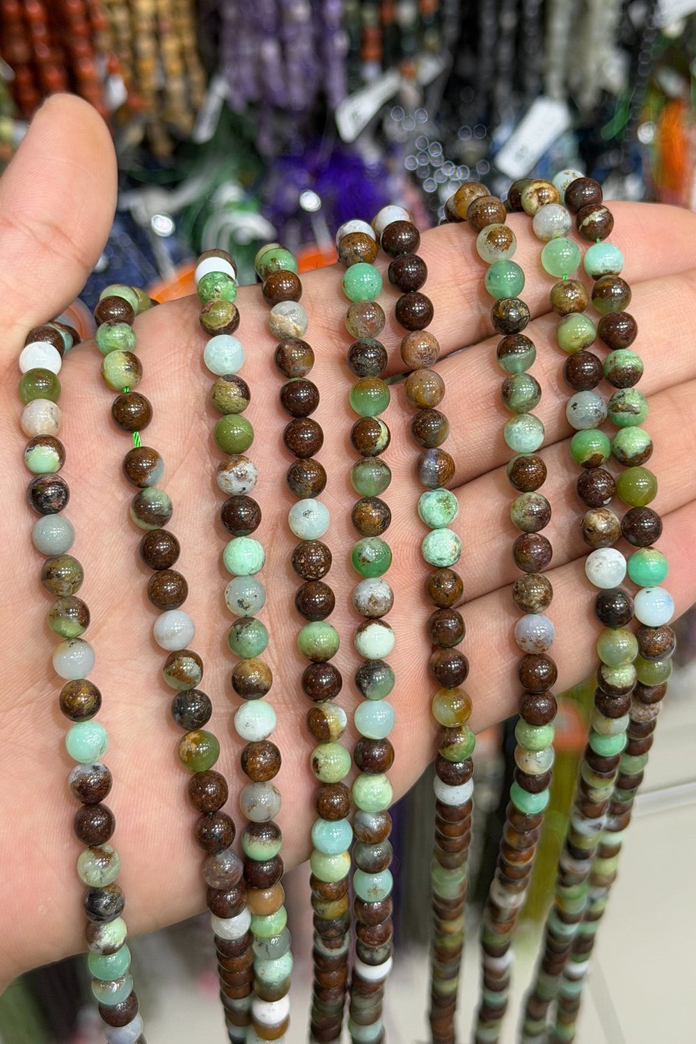 Krizopras Taşı Küre Kesim 6mm Doğal Taş Dizi