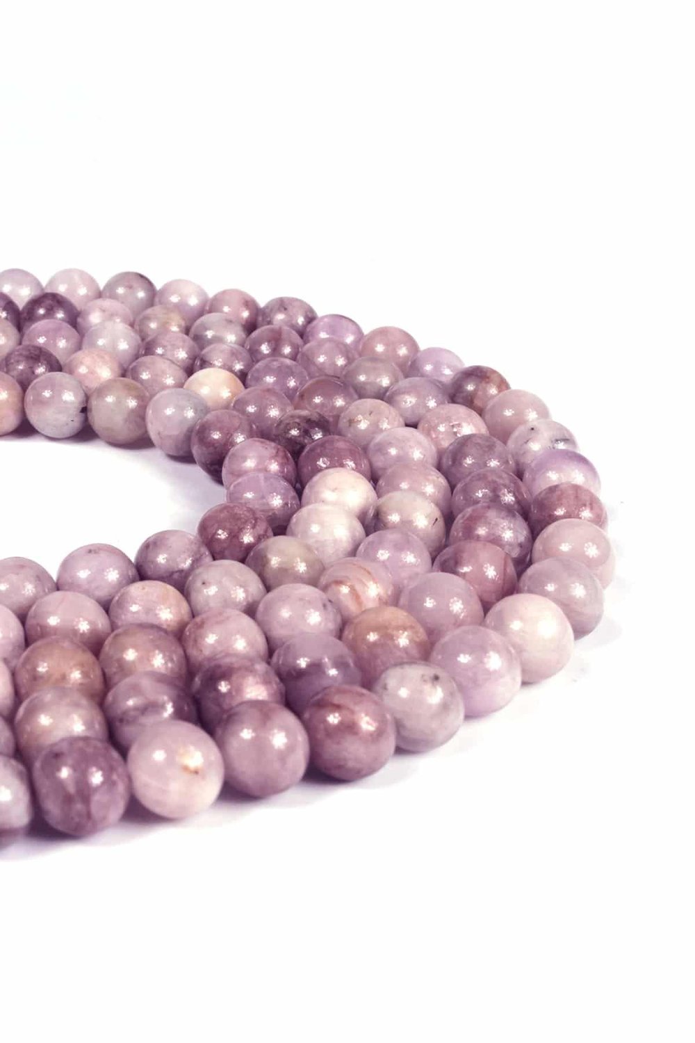 Kunzite Natural Stone Globe Cut 8mm String Of Beads