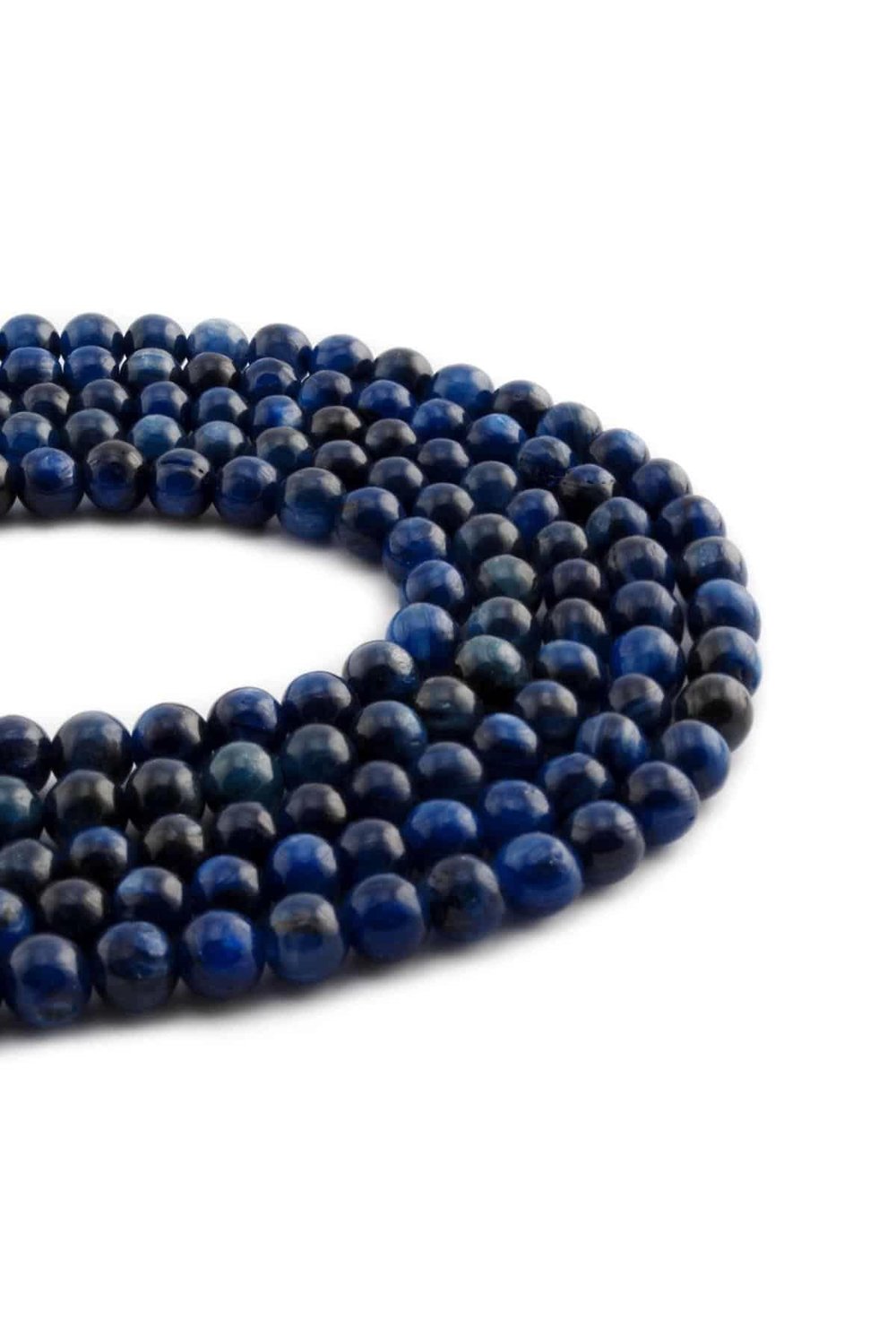 Kyanite Natural Stone Shiny Globe Cut 6mm String Of Beads