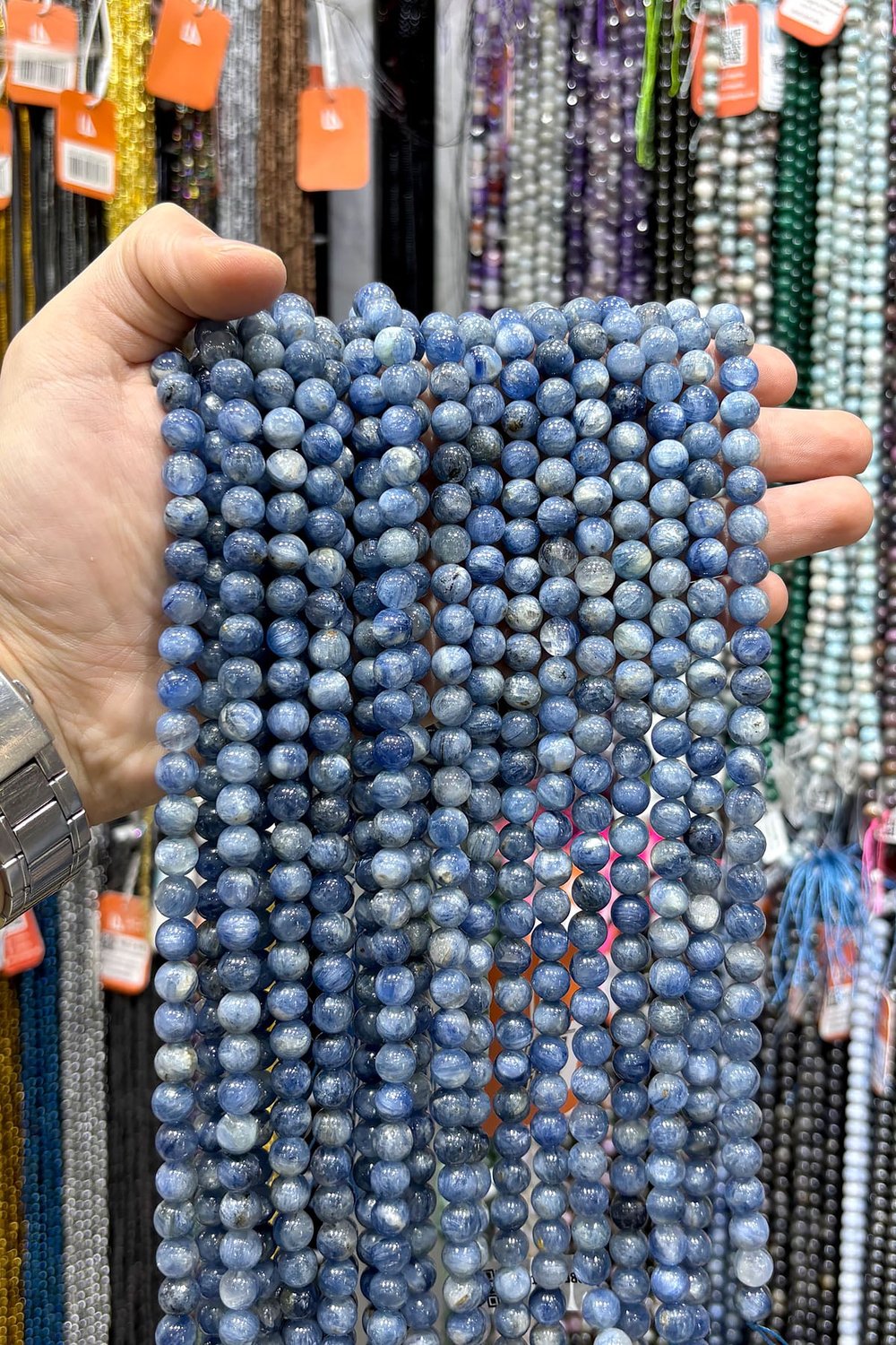 Kyanit Taşı Küre Kesim 8mm Doğal Taş Dizi [AA]