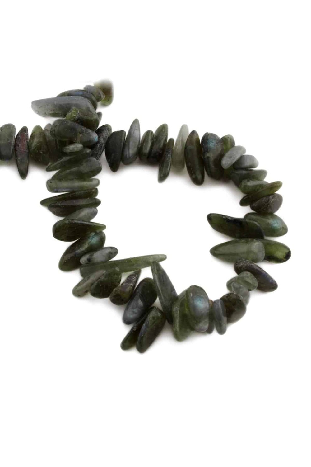 Labradorite Natural Stone Tooth Cut 18x6mm String Of Beads
