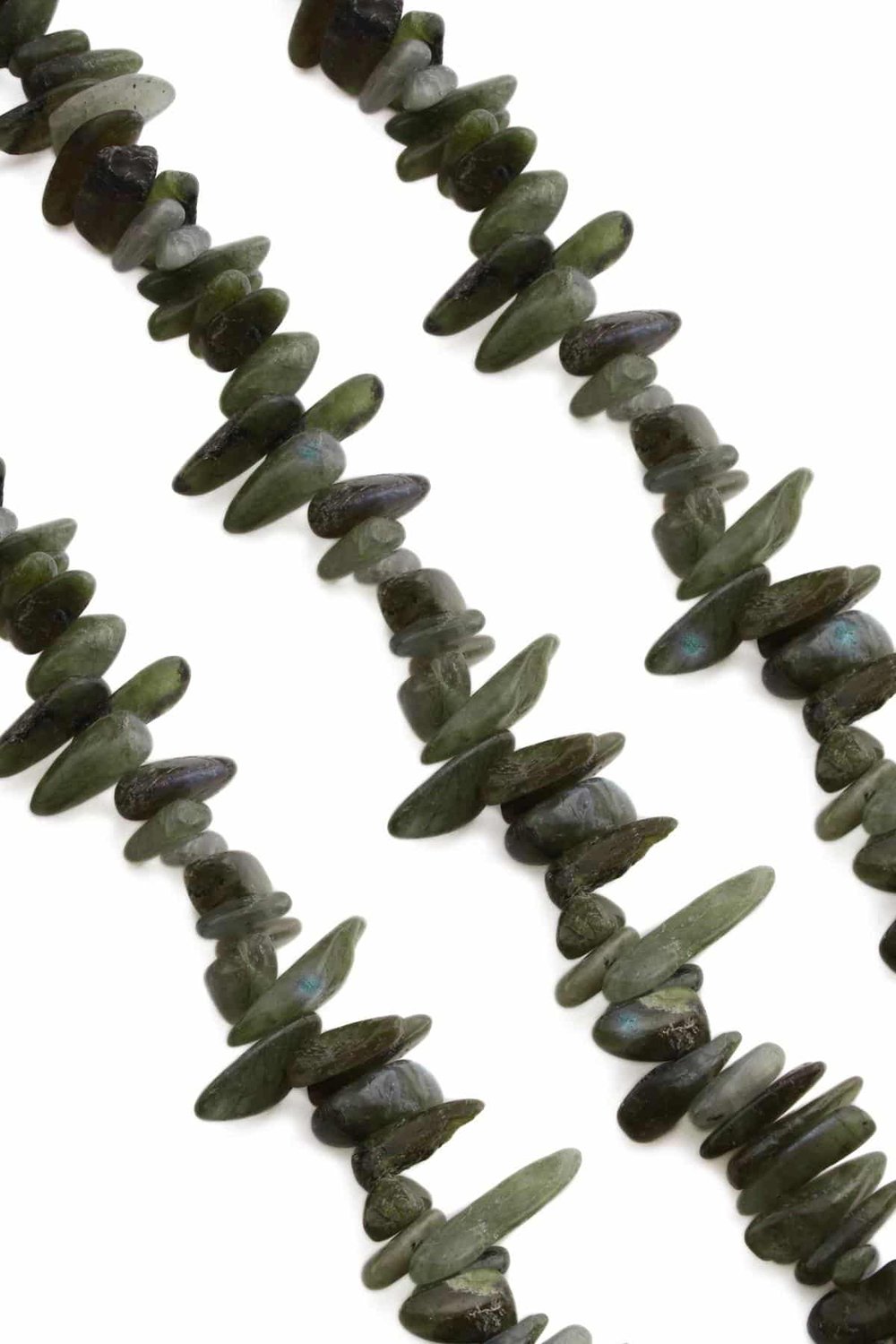 Labradorite Natural Stone Tooth Cut 18x6mm String Of Beads