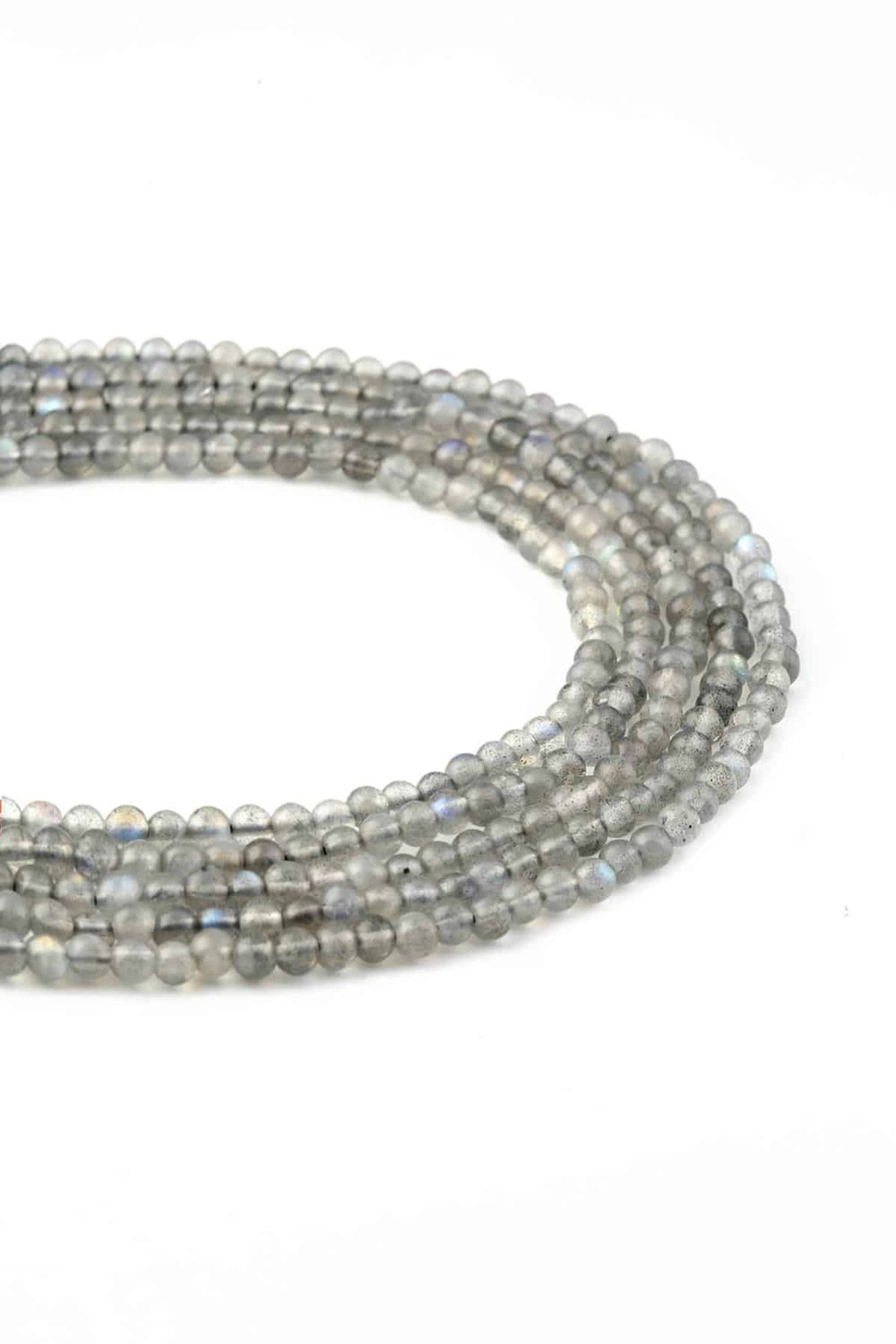 Labradorite Natural Stone Globe Cut 4mm String Of Beads [AA]