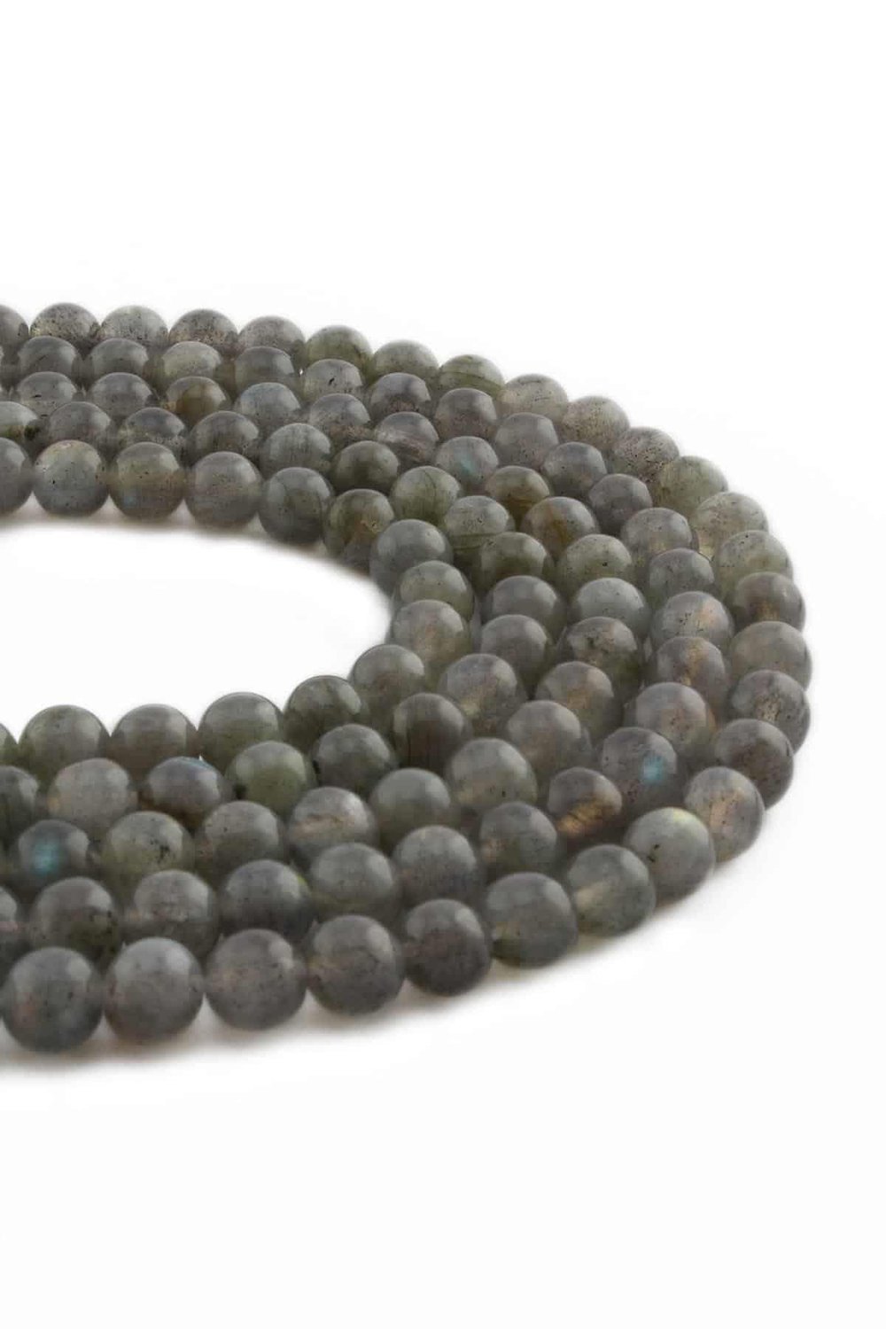 Labradorite Natural Stone Shiny Globe Cut 6mm String Of Beads [AB]