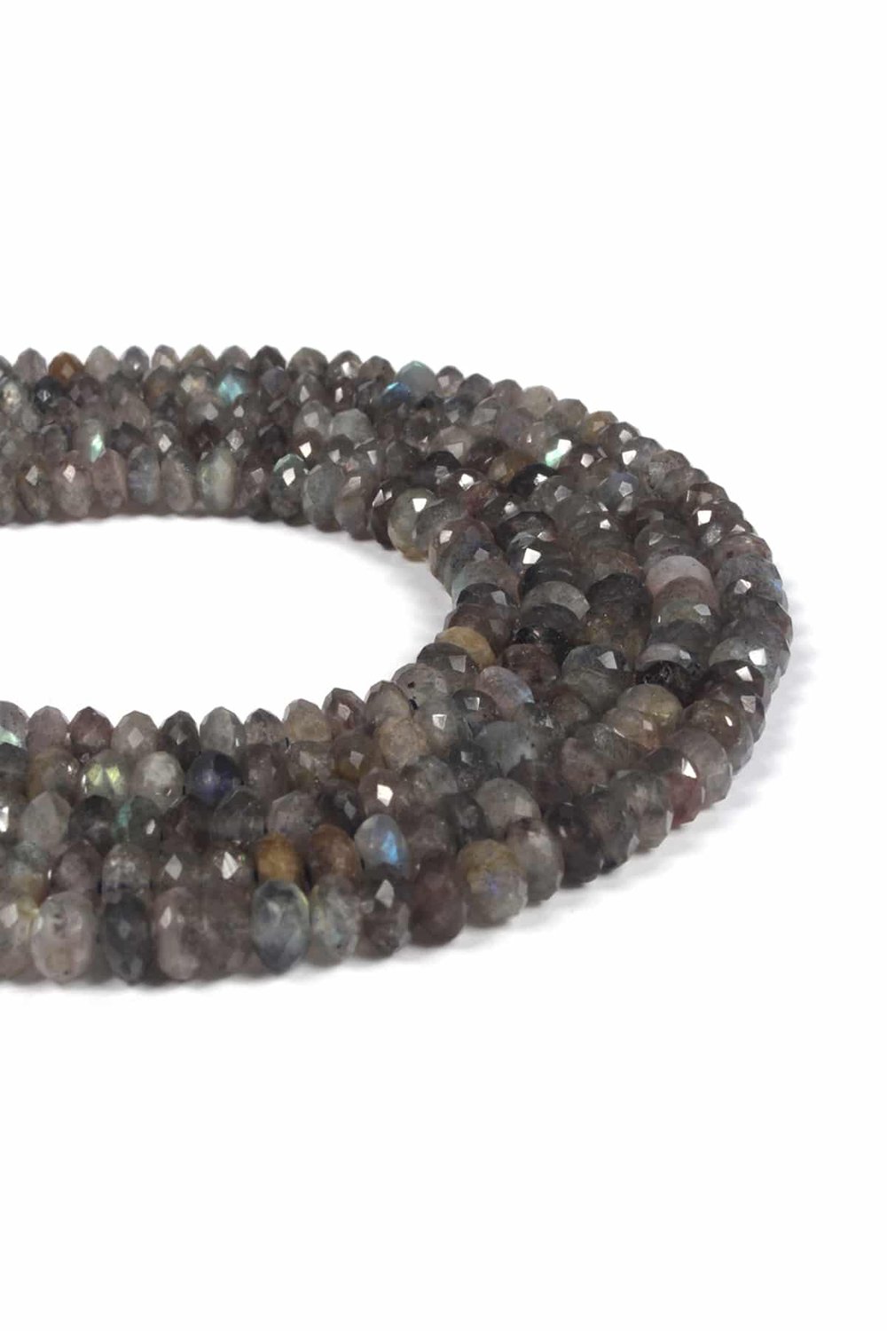 Labradorite Natural Stone Shiny Washer Crystal Cut 6x4mm String Of Beads