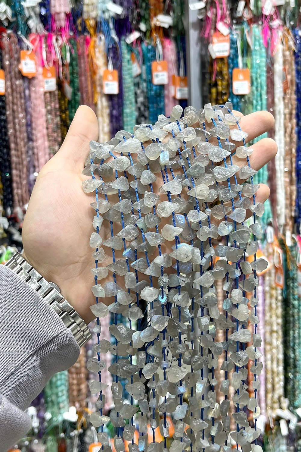 Labradorite Natural Stone Ham Flat Drop Cut 12x9mm String Of Beads
