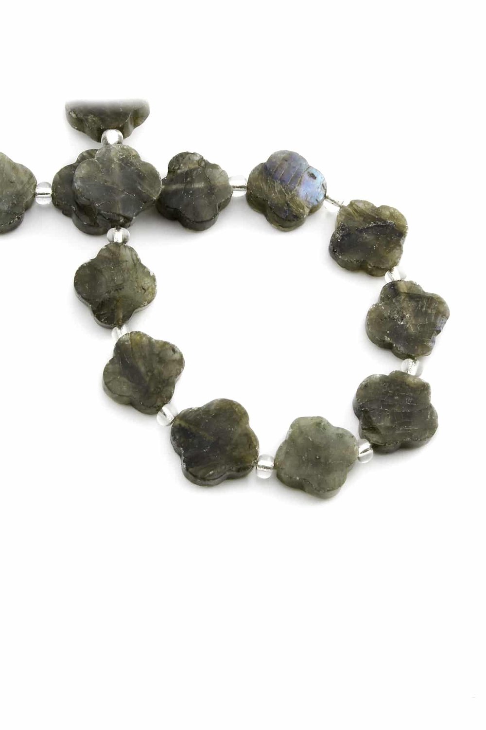 Labradorit Taşı Yonca Kesim 17x6mm Doğal Taş Dizi
