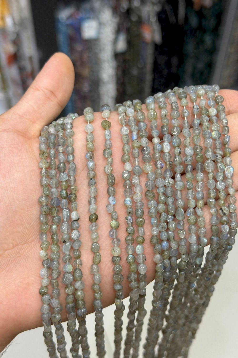 Labradorit Taşı Tımbıl Kesim 4x6mm Doğal Taş Dizi [AA]