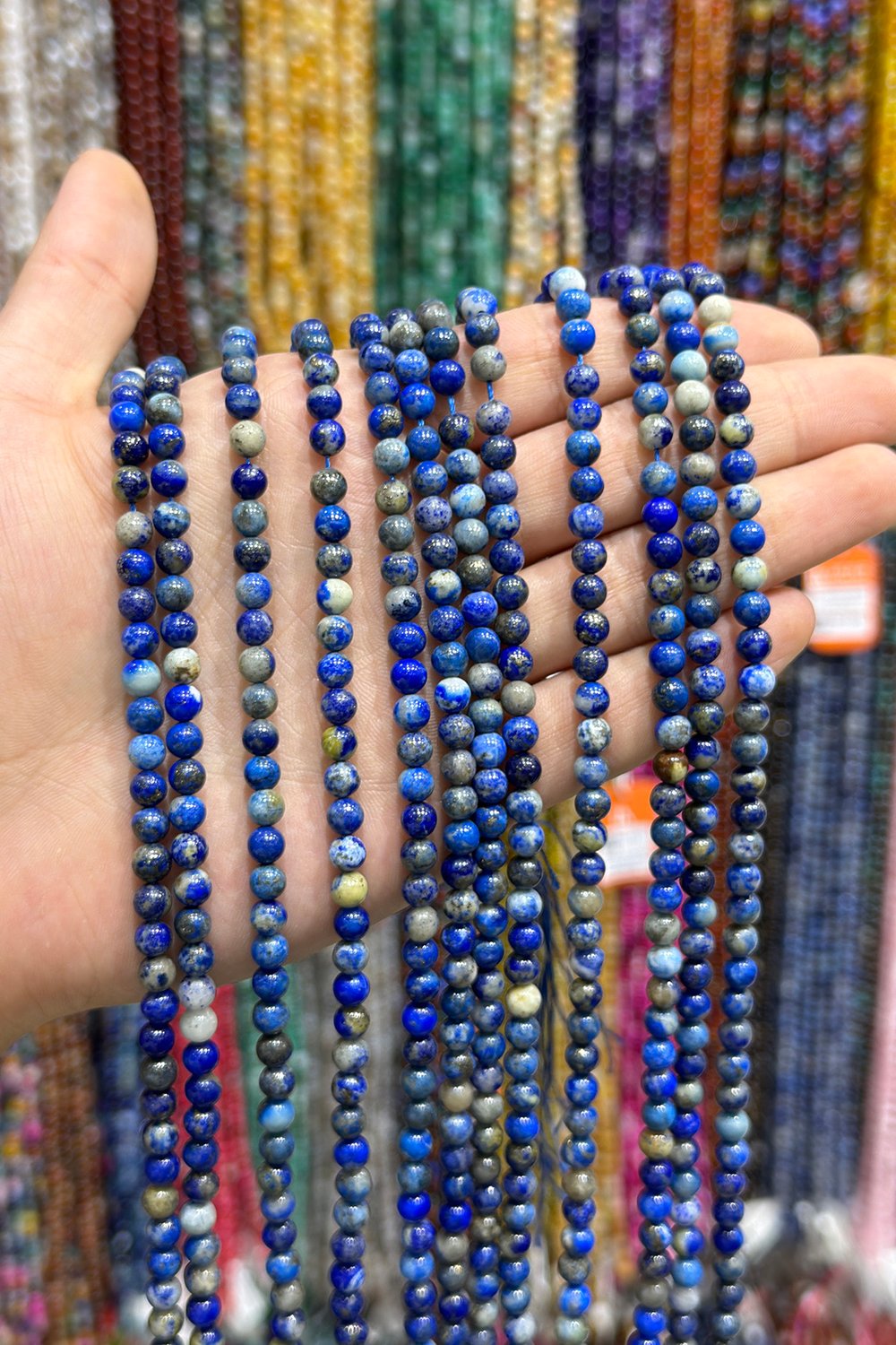 Lapis Lazuli Taşı 6mm Doğal Taş Dizi [AB]
