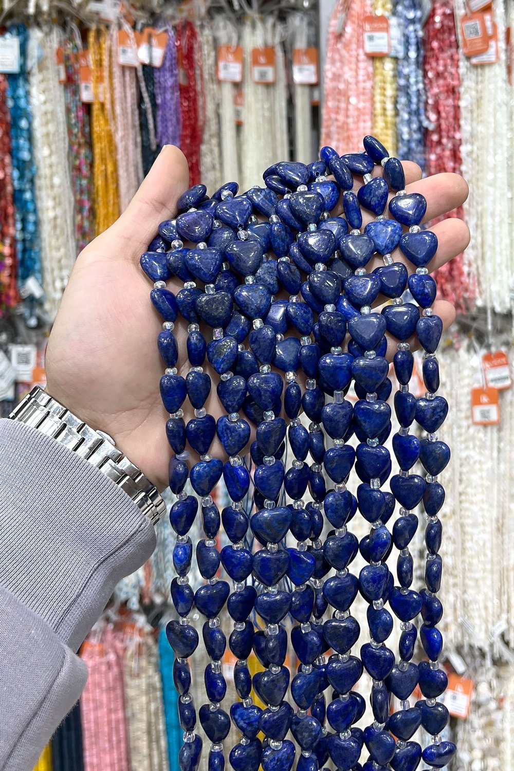 Lapis Lazuli Taşı Kalp Kesim 15mm Doğal Taş Dizi