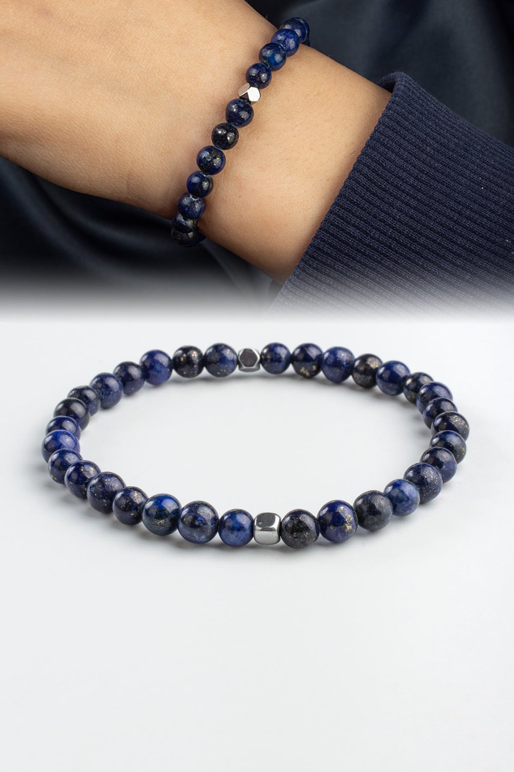 Lapis Lazuli Doğal Taş Küre Kesim 6mm Bileklik
