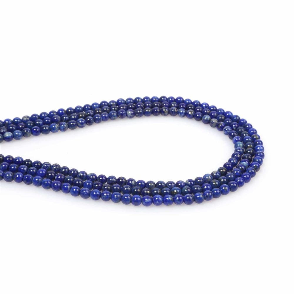 Lapis Lazuli Stone Round-Cut Shiny 4mm Bead Strand