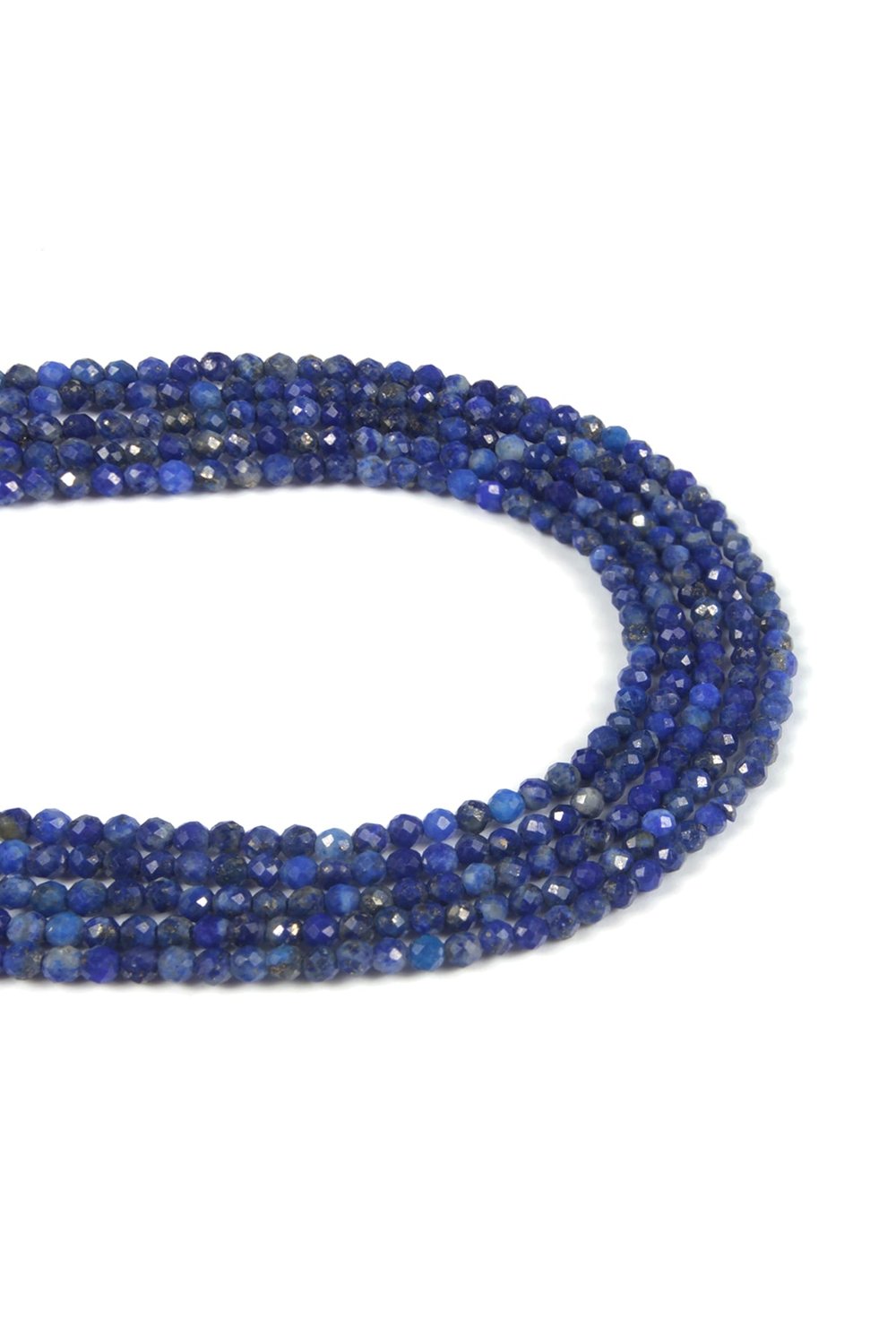 Lapis Lazuli Natural Stone Shiny Globe Crystal Cut 2mm String Of Beads