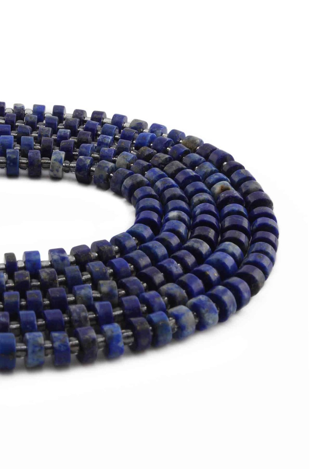 Lapis Lazuli Natural Stone Shiny Washer Cut 6x4mm String Of Beads