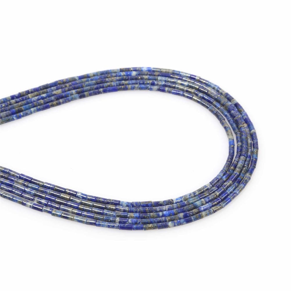 Lapis Lazuli Taşı Silindir Kesim Parlak 2x5mm Doğal Taş Dizi