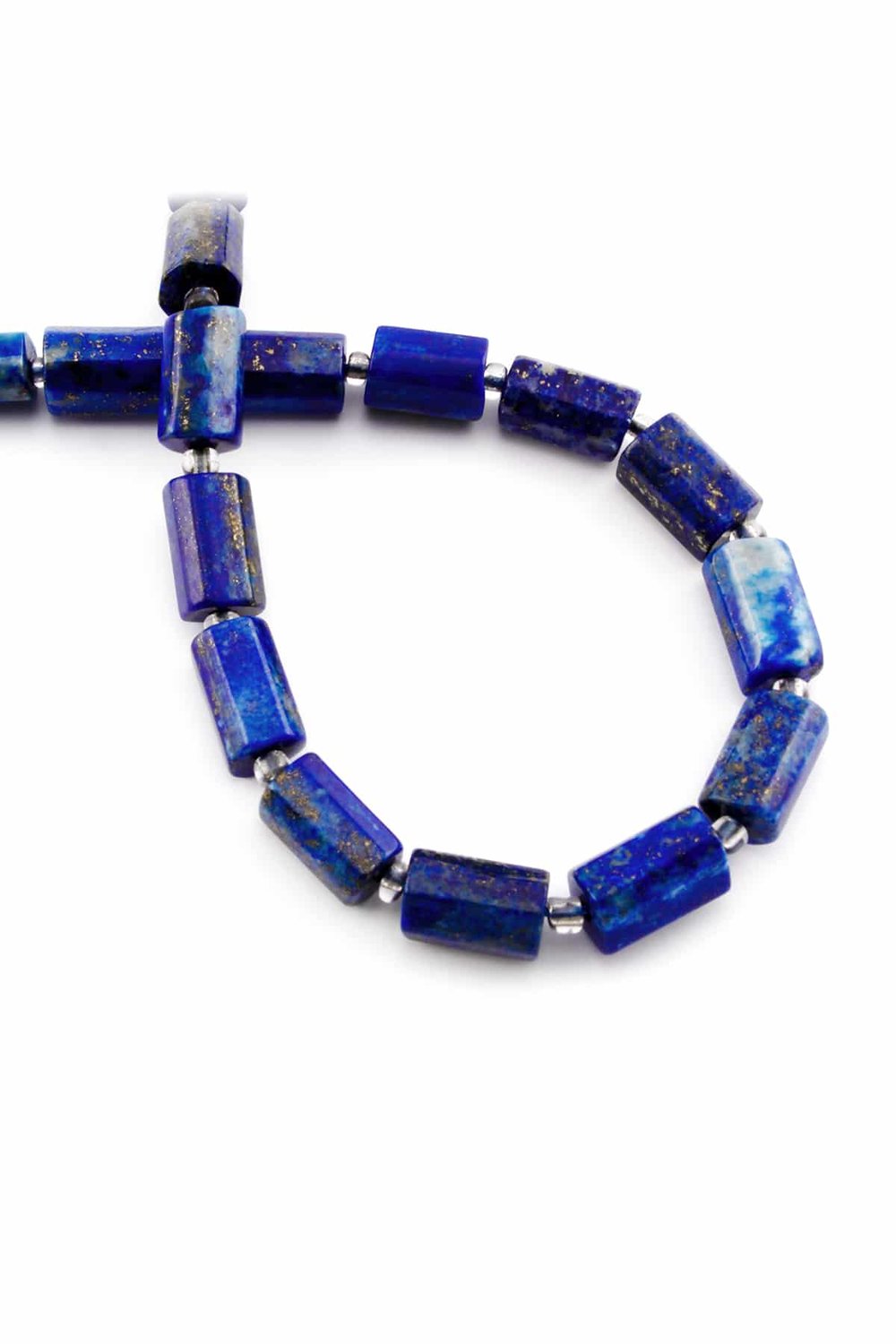 Lapis Lazuli Taşı Silindir Kesim 7x12mm Doğal Taş Dizi