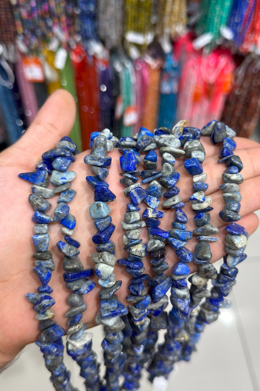 Lapis Lazuli Kırık Taş İri Boy 8x12mm Doğal Taş Dizi