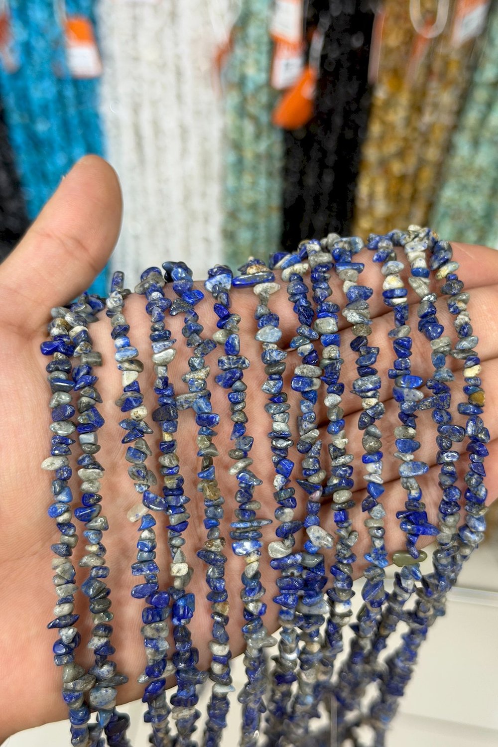 Lapis Lazuli Kırık Taş Mini Boy Parlak 3x5mm Doğal Taş Dizi