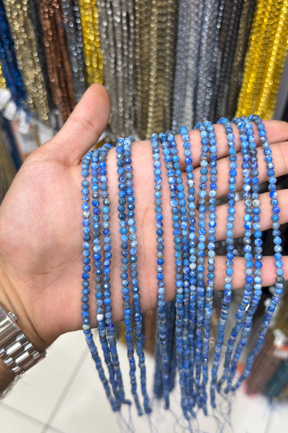 Lapis Lazuli Taşı Küre Kristal Kesim 4mm Doğal Taş Dizi